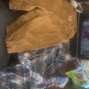 carhart shirt and overalls set